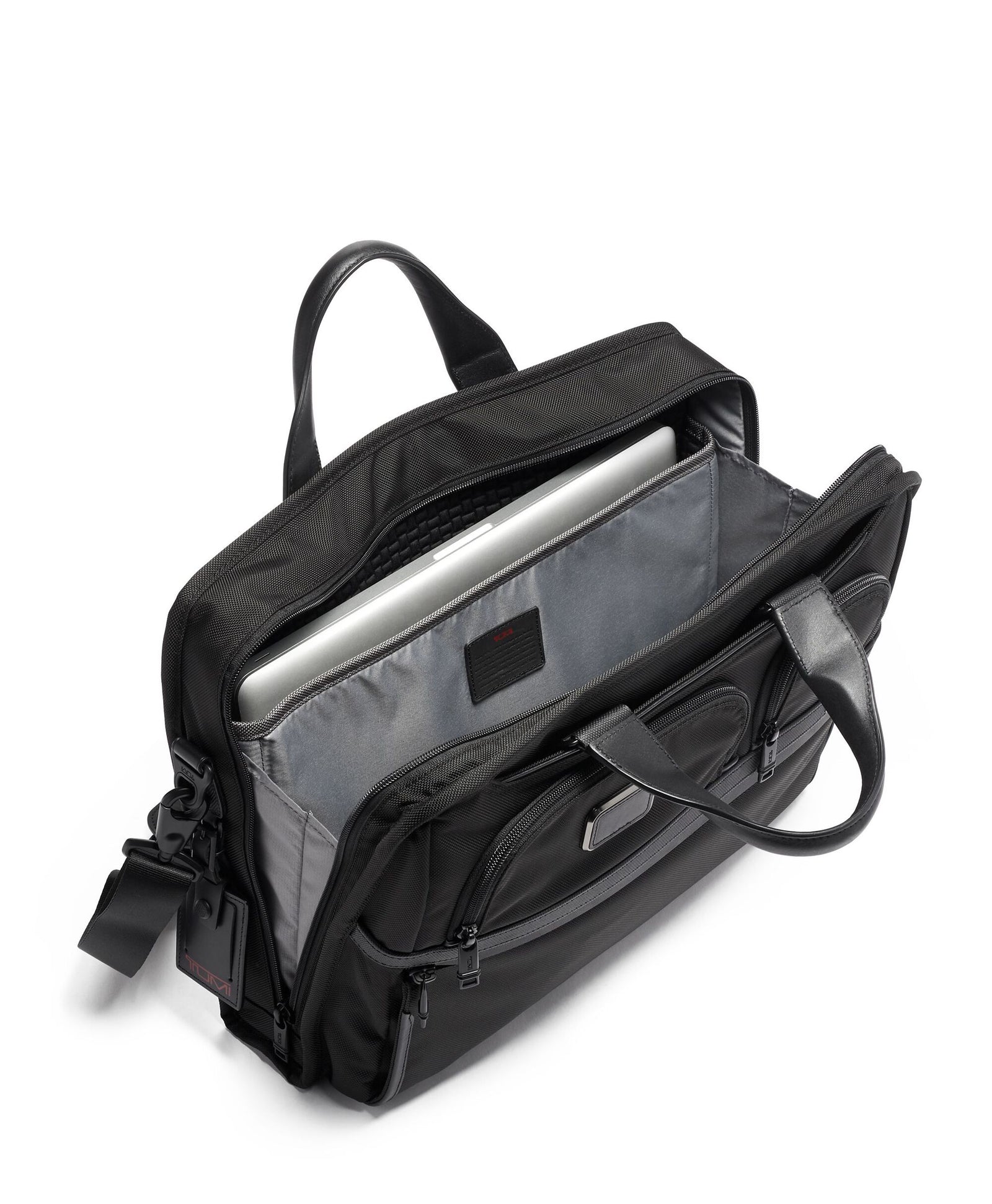 Alpha Compact Large Laptop Brief - Black