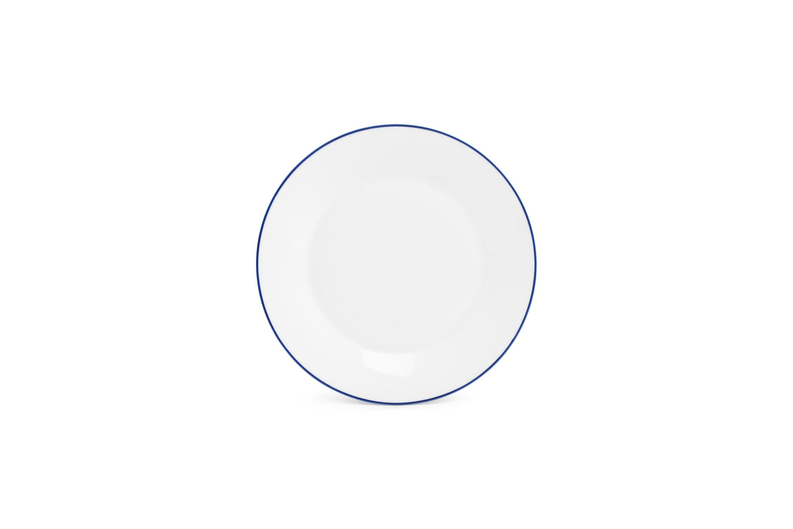 S&P - Basic White Assiette plate 24cm blue rim Basic White - 1 SET - 6 pièces