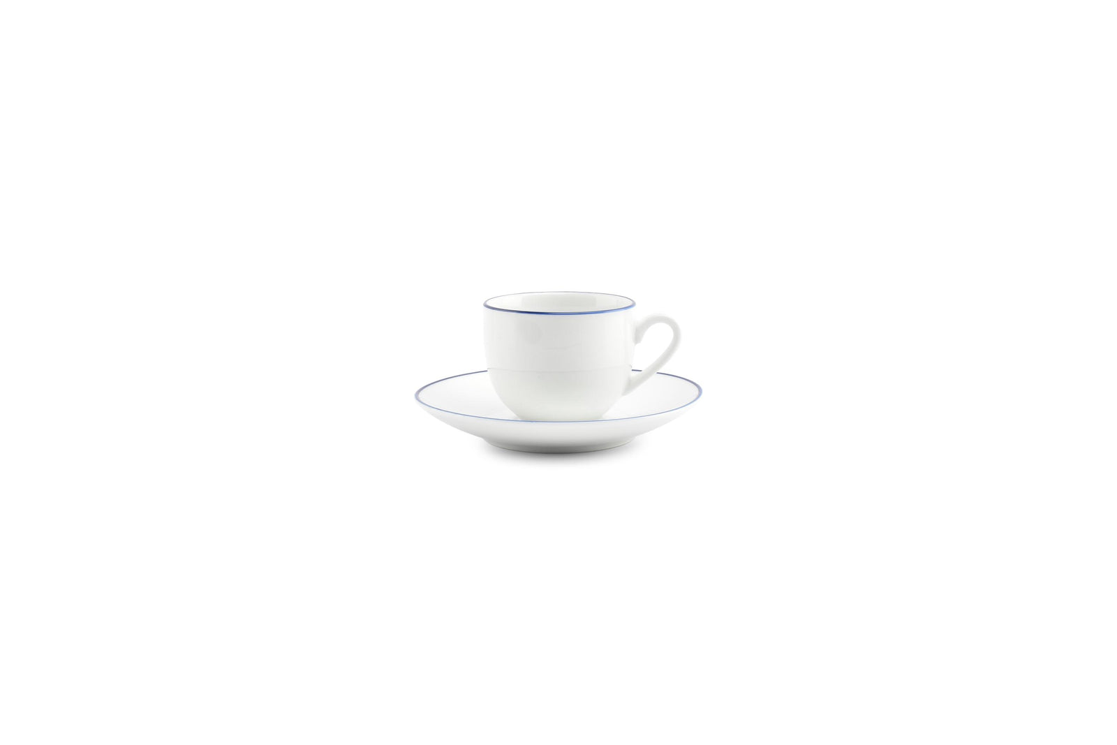 S&P - Basic White Soucoupe à moka 12,5cm blue rim Basic White - 1 SET - 6 pièces