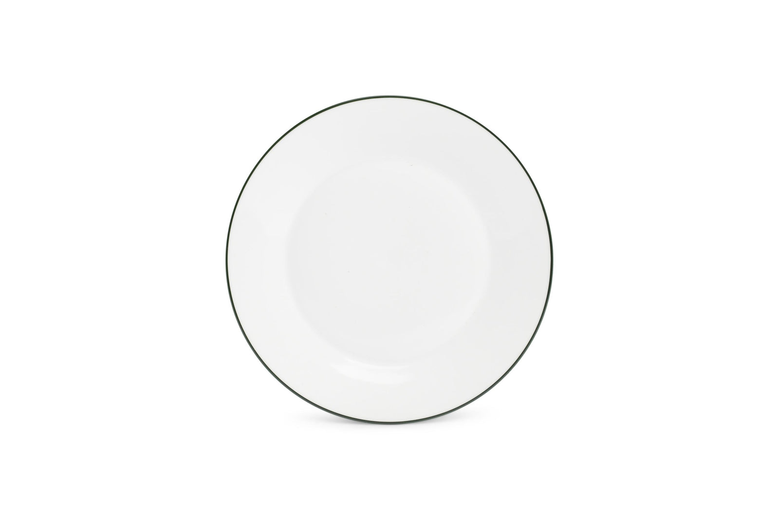 S&P - Basic White Assiette plate 24cm green rim Basic White - 1 SET - 6 pièces