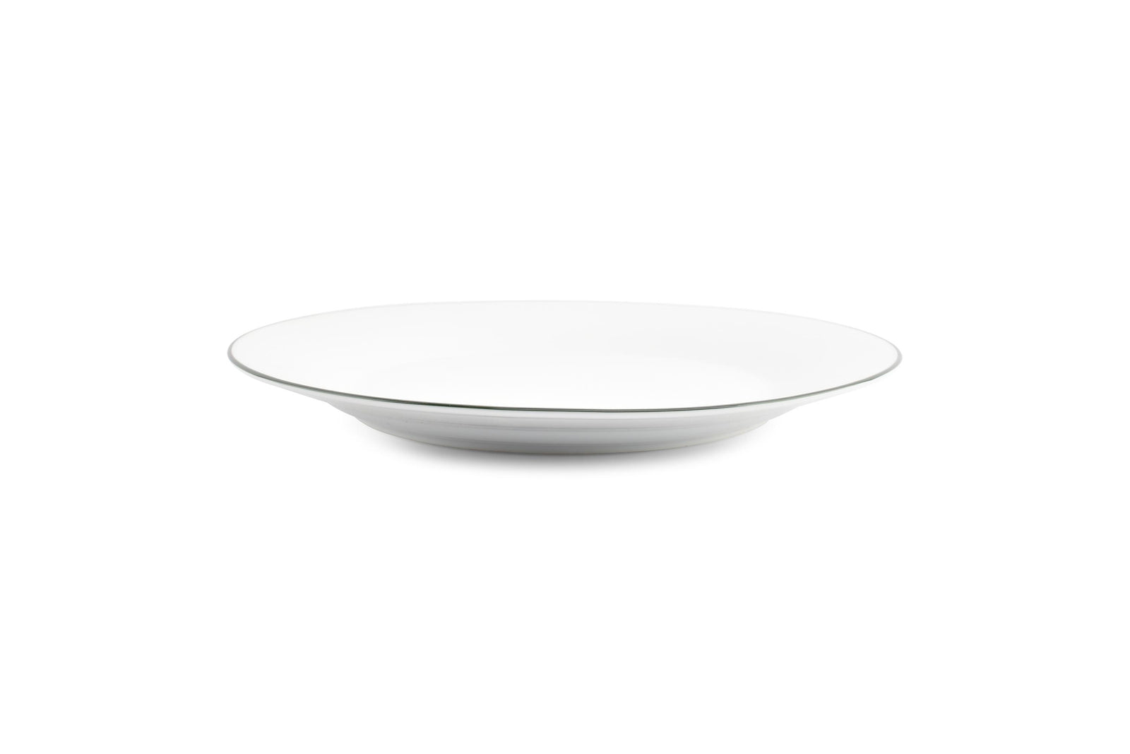 S&P - Basic White Assiette plate 27cm green rim Basic White - 1 SET - 6 pièces