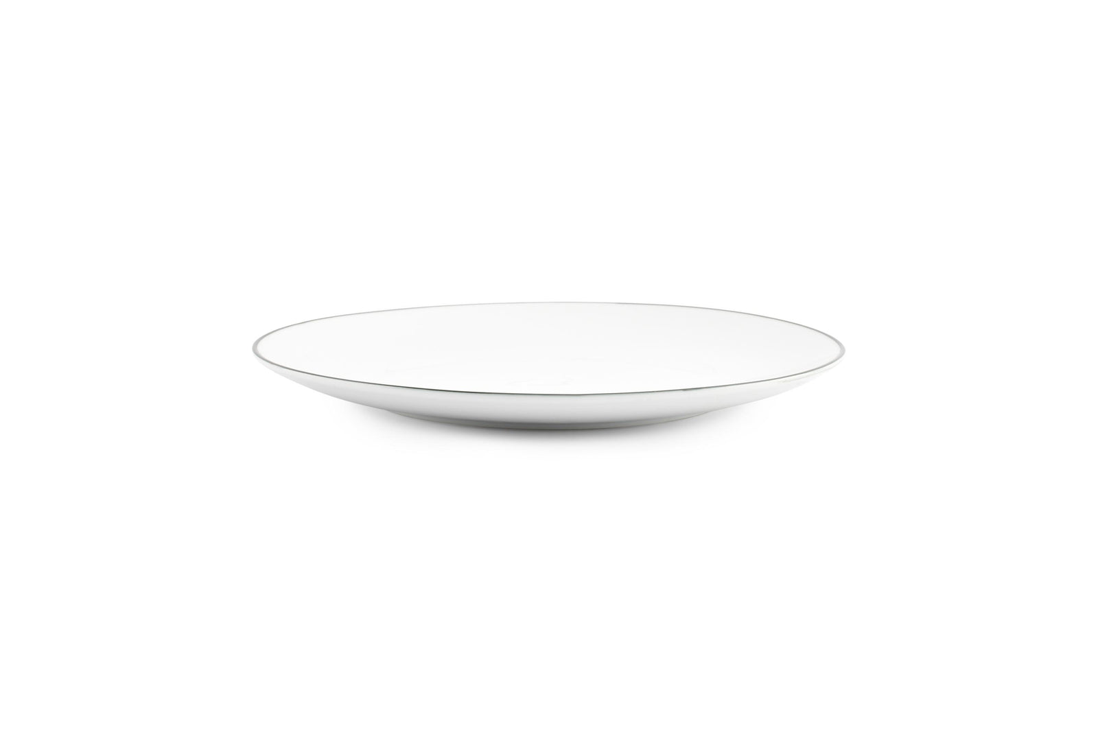 S&P - Basic White Assiette plate 24cm coupe green rim Basic White - 1 SET - 6 pièces
