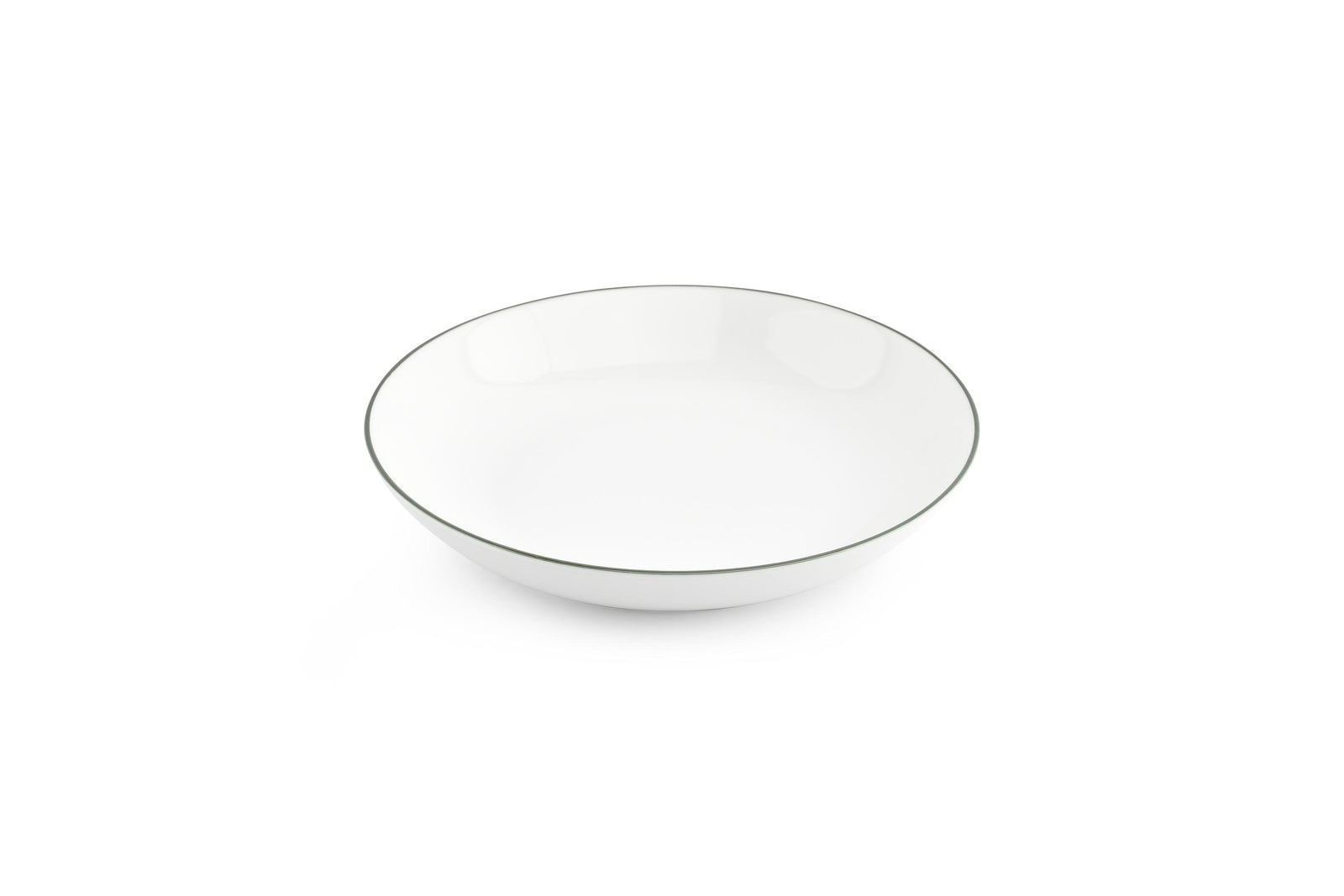 S&P - Basic White Bol 21xH4cm coupe green rim Basic White - 1 SET - 6 pièces