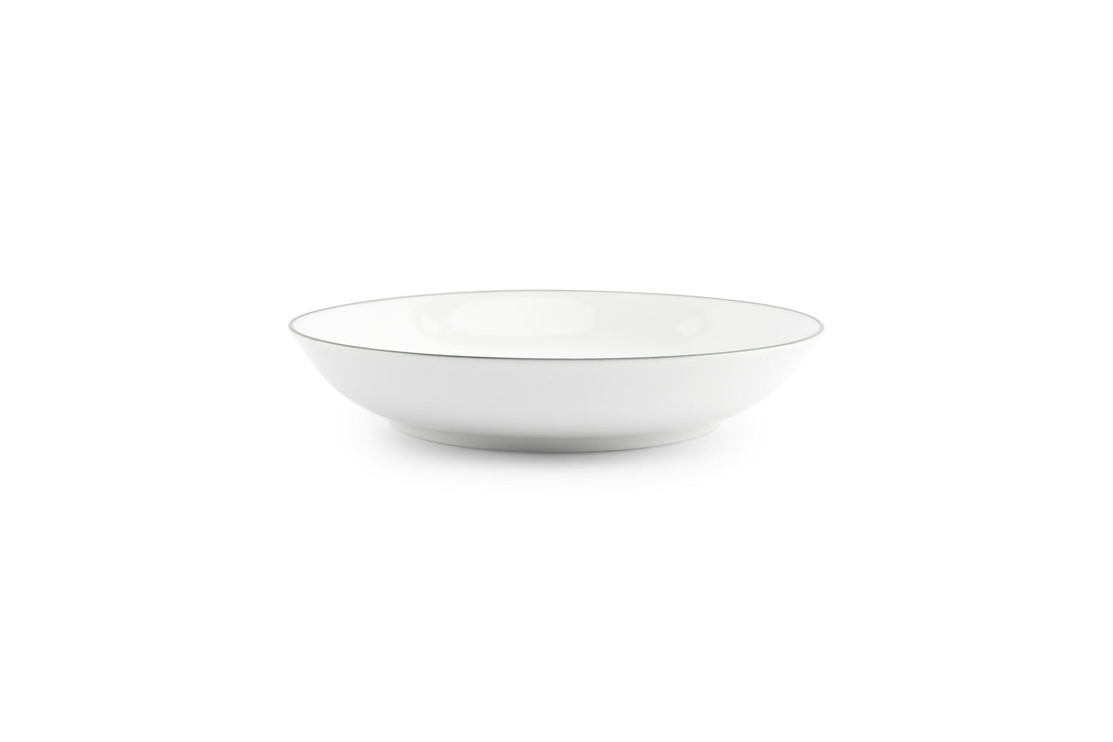 S&P - Basic White Bol 21xH4cm coupe green rim Basic White - 1 SET - 6 pièces