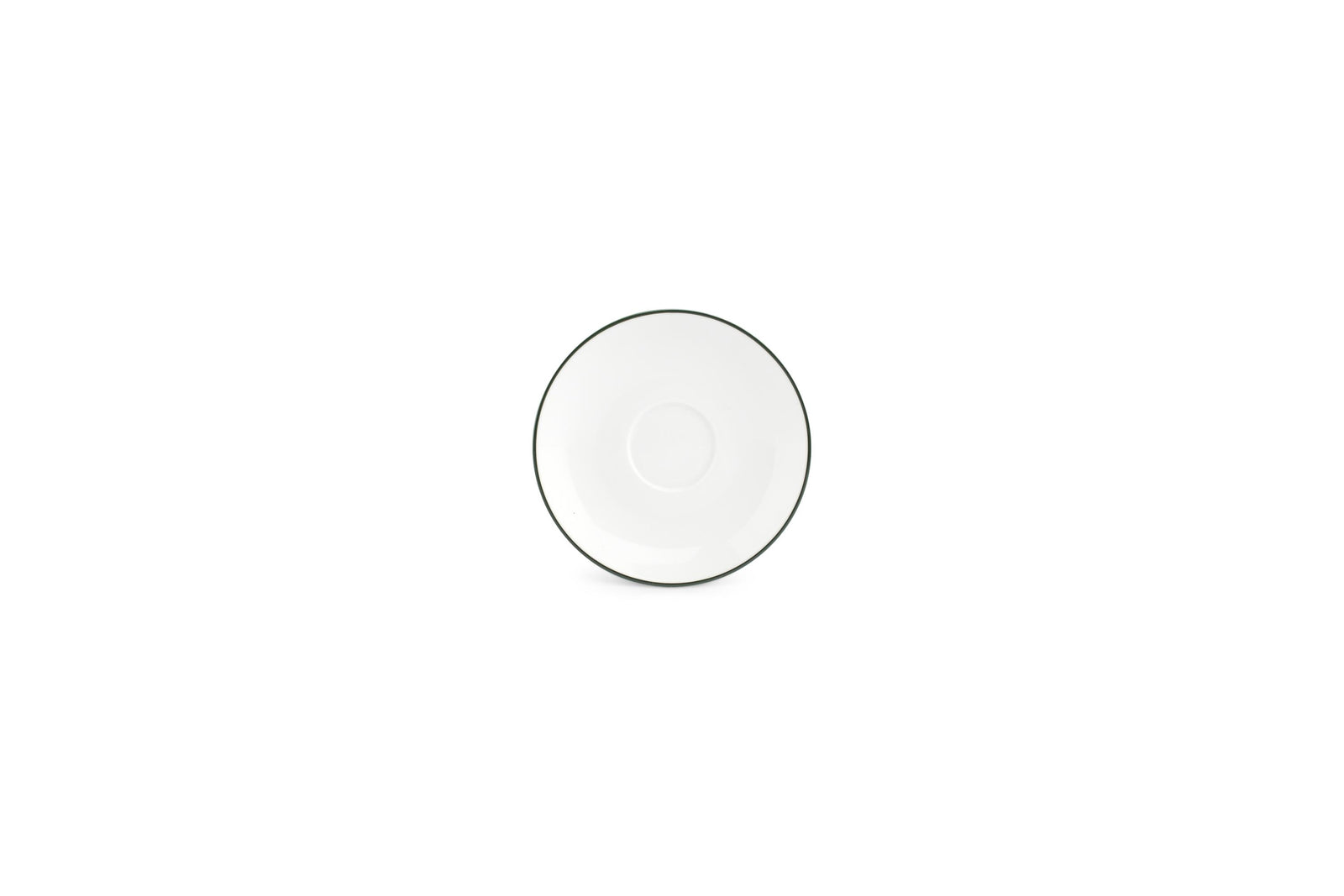 S&P - Basic White Soucoupe à moka 12,5cm green rim Basic White - 1 SET - 6 pièces