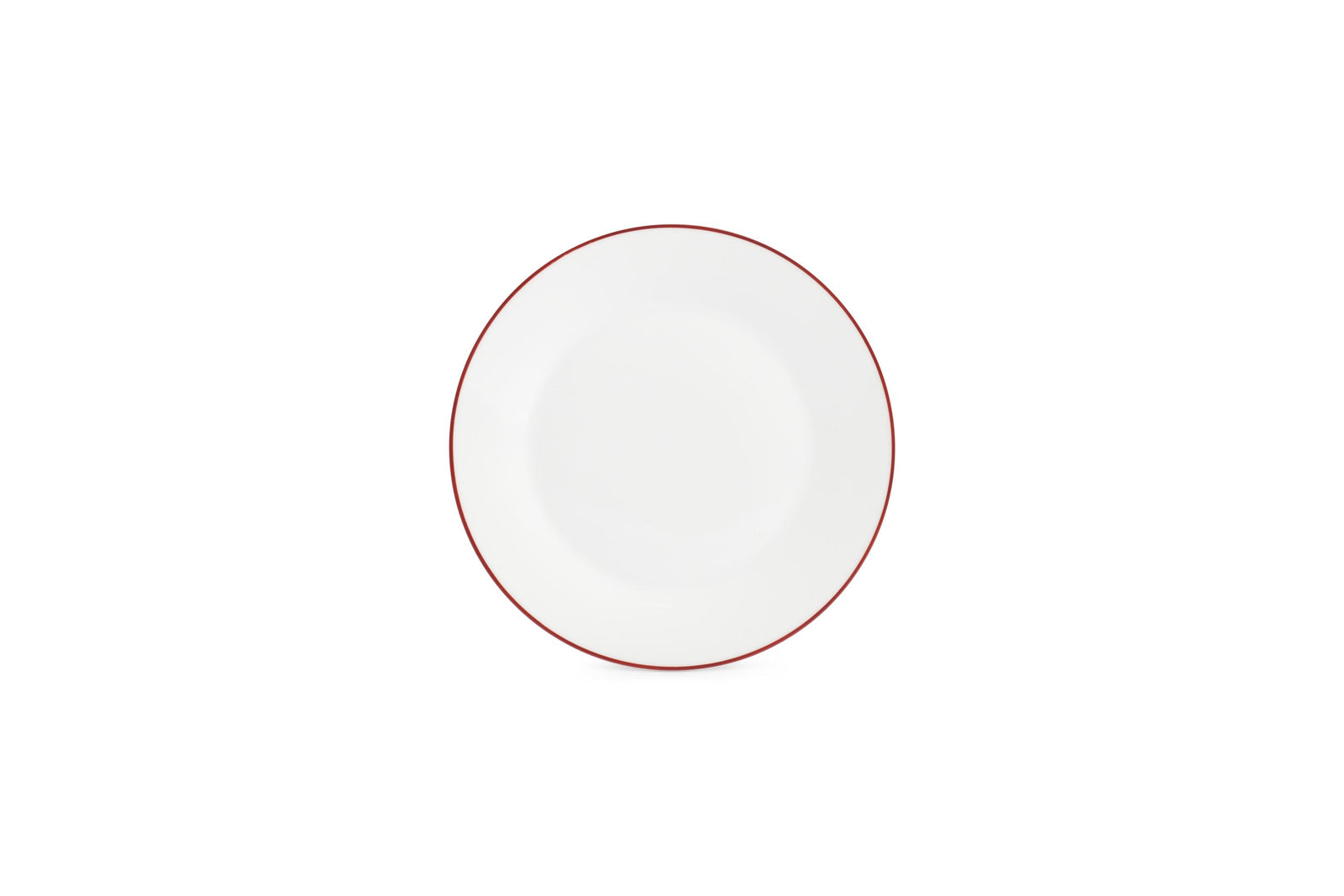 S&P - Basic White Assiette plate 20cm burgundy rim Basic White - 1 SET - 6 pièces