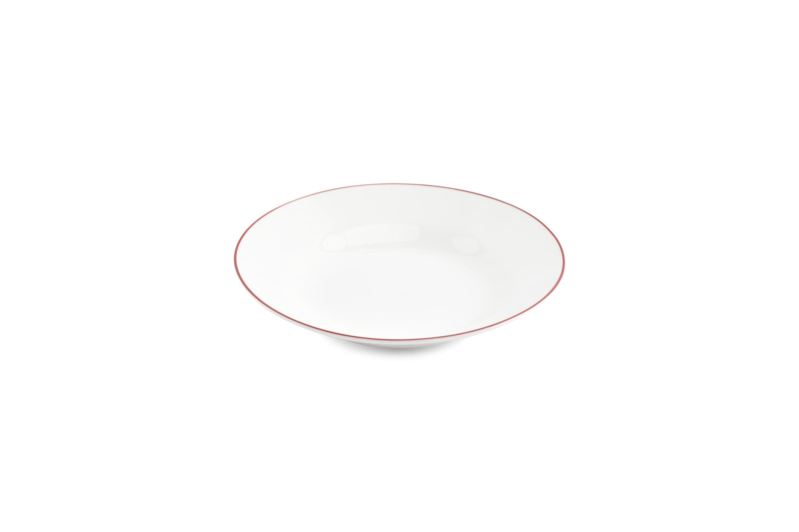 S&P - Basic White Assiette creuse 23xH4cm burgundy rim Basic White - 1 SET - 6 pièces