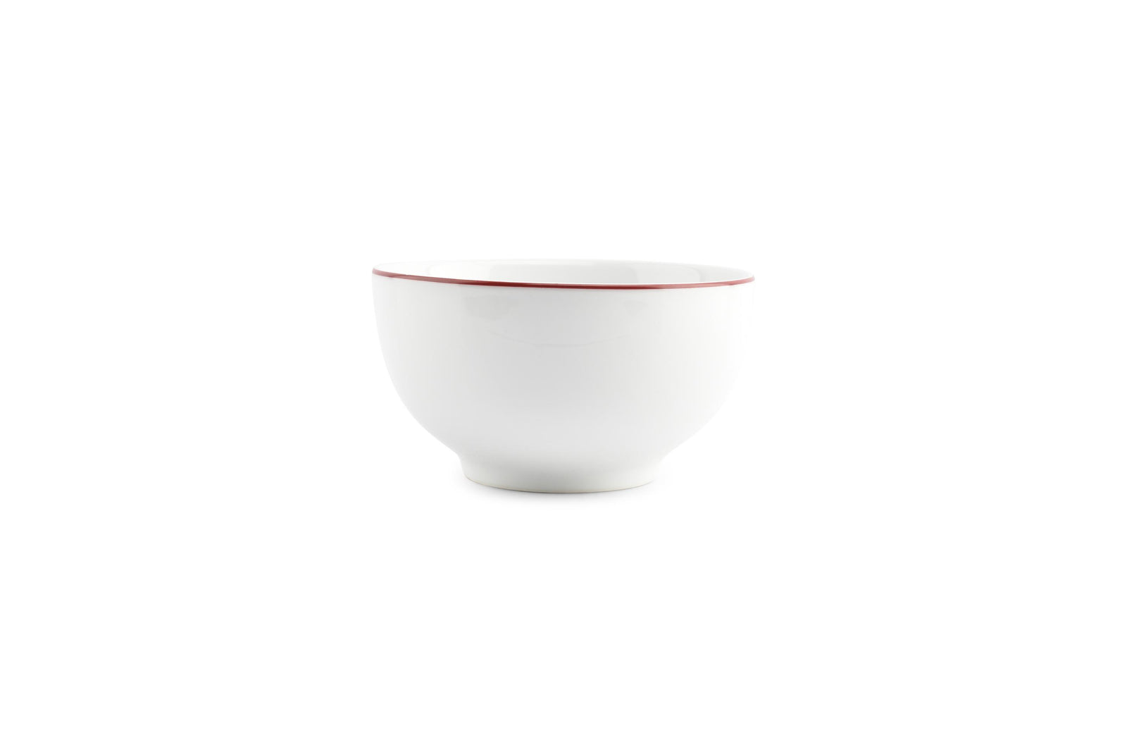 S&P - Basic White Bol 14xH8cm burgundy rim Basic White - 1 SET - 6 pièces