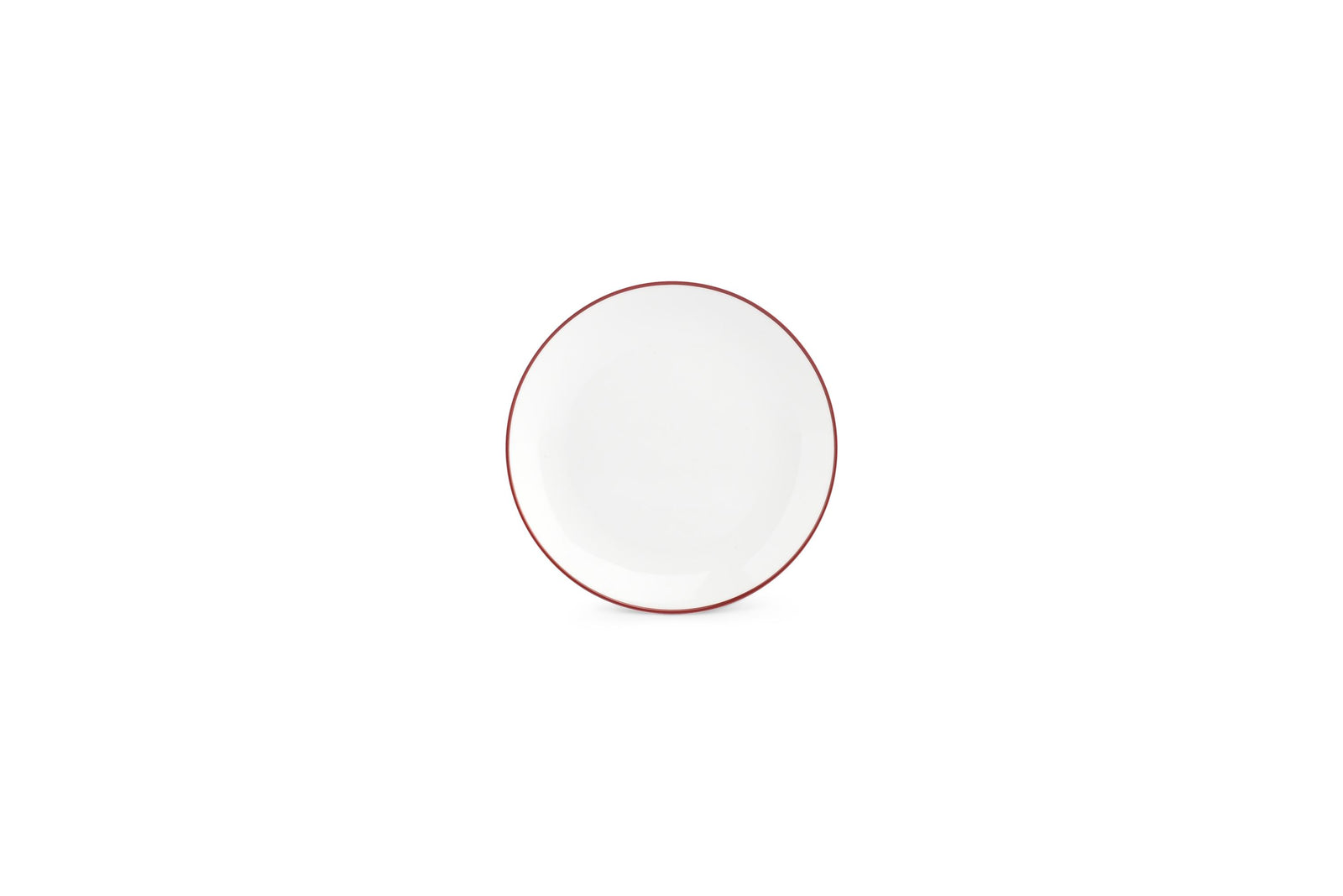 S&P - Basic White Assiette plate 15cm coupe burgundy rim Basic White - 1 SET - 6 pièces