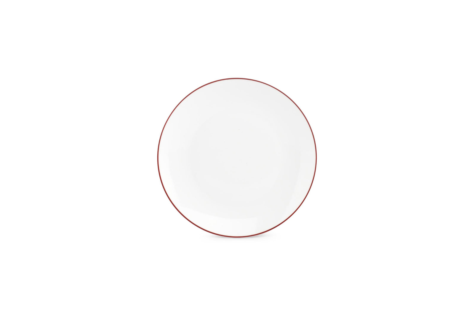 S&P - Basic White Assiette plate 20,5cm coupe burgundy rim Basic White - 1 SET - 6 pièces