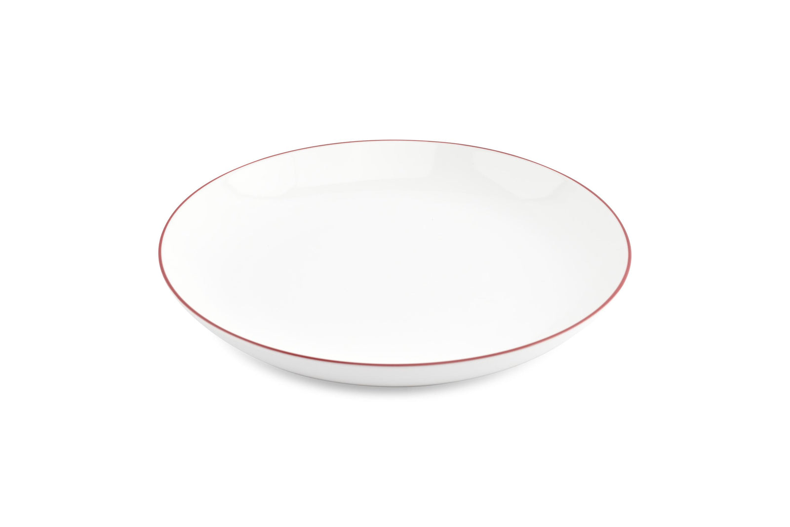 S&P - Basic White Bol 27xH4cm coupe burgundy rim Basic White - 1 SET - 6 pièces