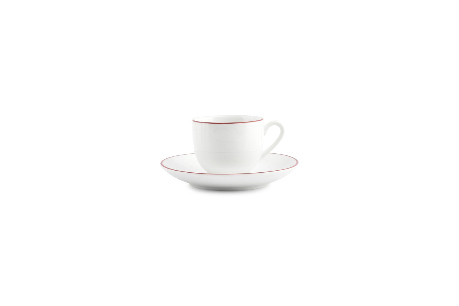S&P - Basic White Tasse à moka 10cl burgundy rim Basic White - 1 SET - 6 pièces