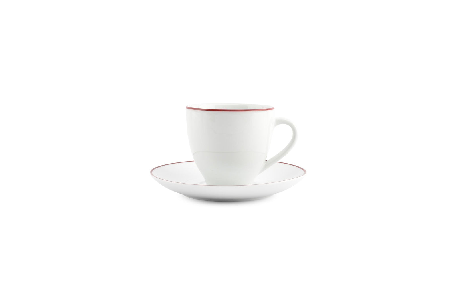 S&P - Basic White Soucoupe 14,5cm burgundy rim Basic White - 1 SET - 6 pièces