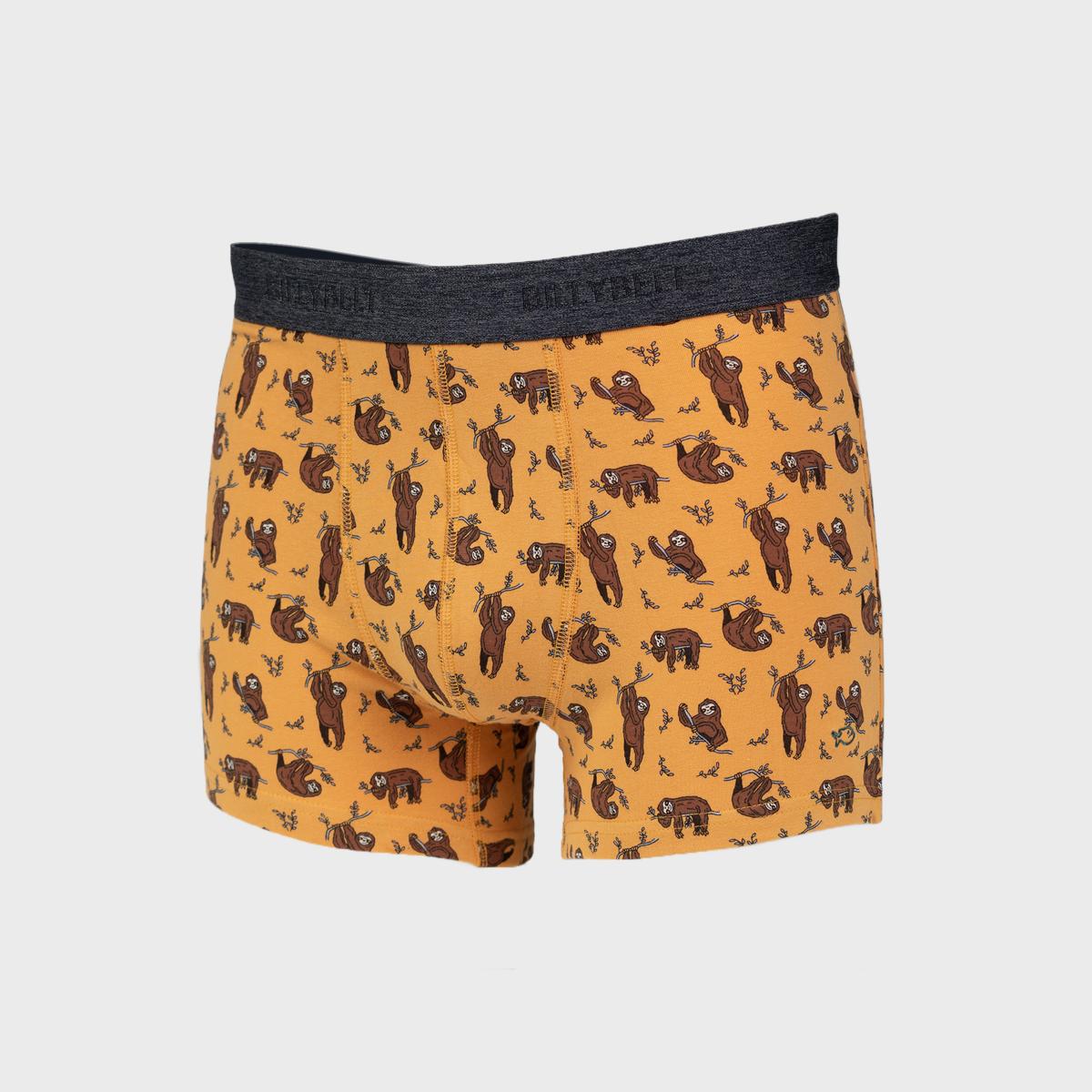Boxer en coton bio - Sloth - Jaune