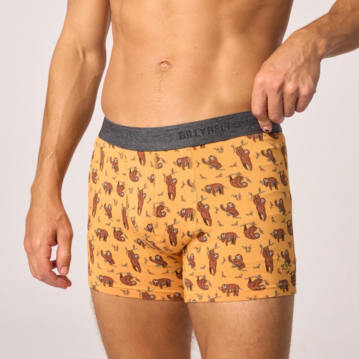 Boxer en coton bio - Sloth - Jaune