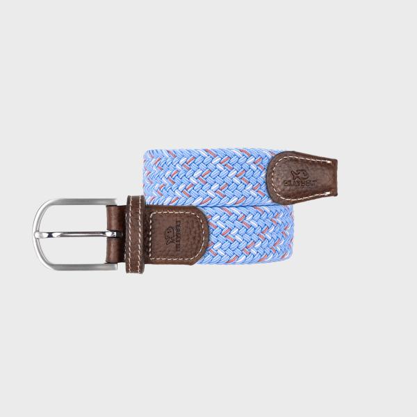 Ceinture tressée élastique multicolore - Lisbonne - Bleu