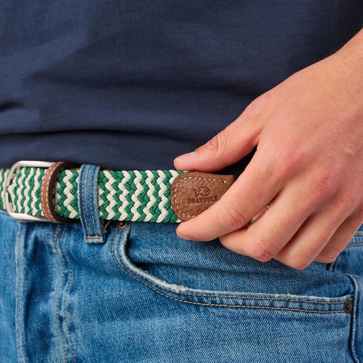 Ceinture tressée élastique multicolore - Alaskan - Vert