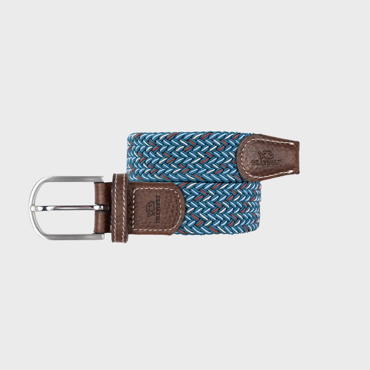 Ceinture tressée élastique multicolore - Alberta - Bleu