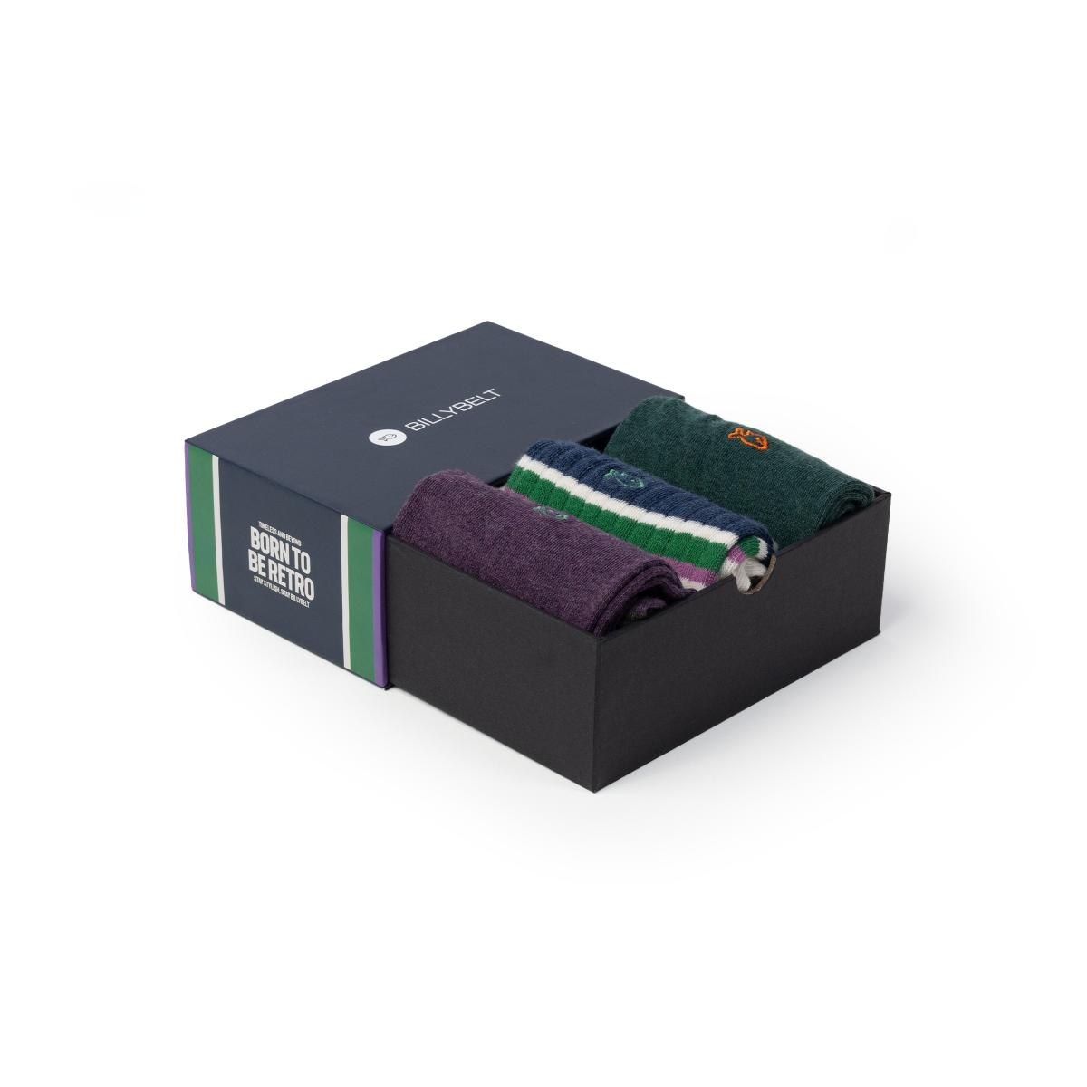 Coffret de chaussettes homme - Born to be retro - Bleu