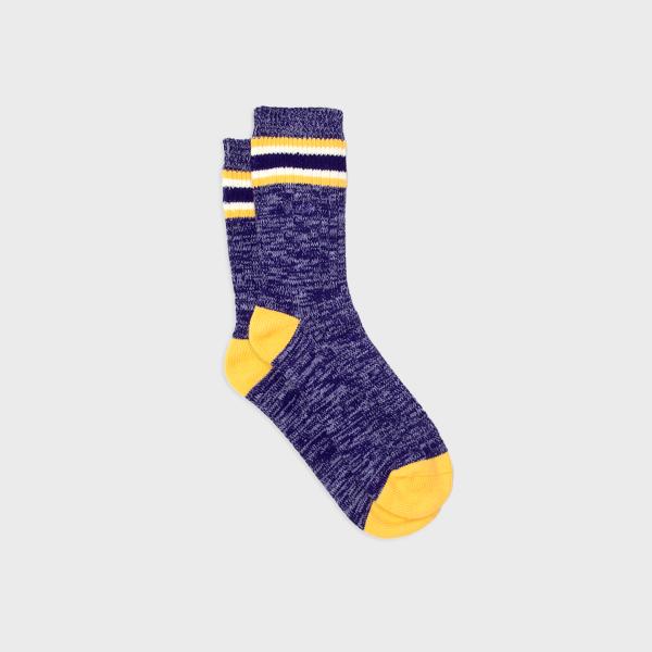 Chausettes en coton épais - Yale, Violet et jaune