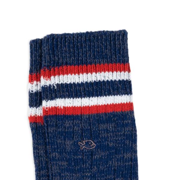 Chausettes en coton épais - St Andrews, bleu et rouge