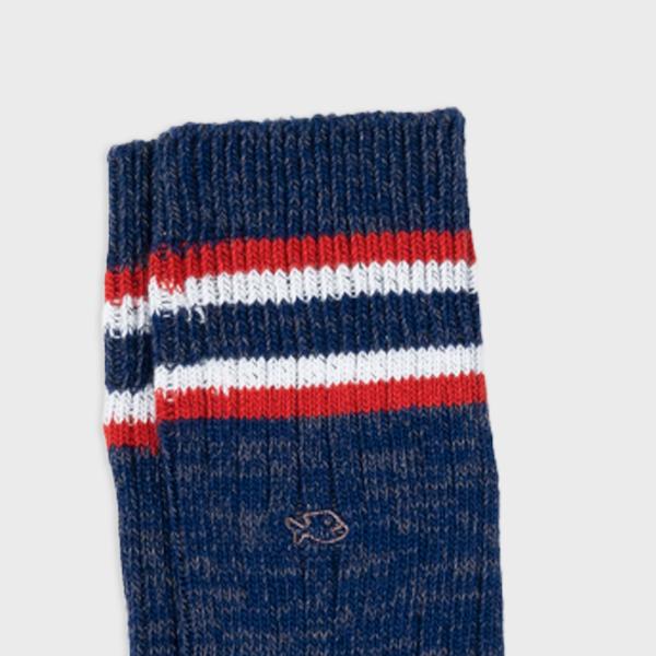 Chausettes en coton épais - St Andrews, bleu et rouge