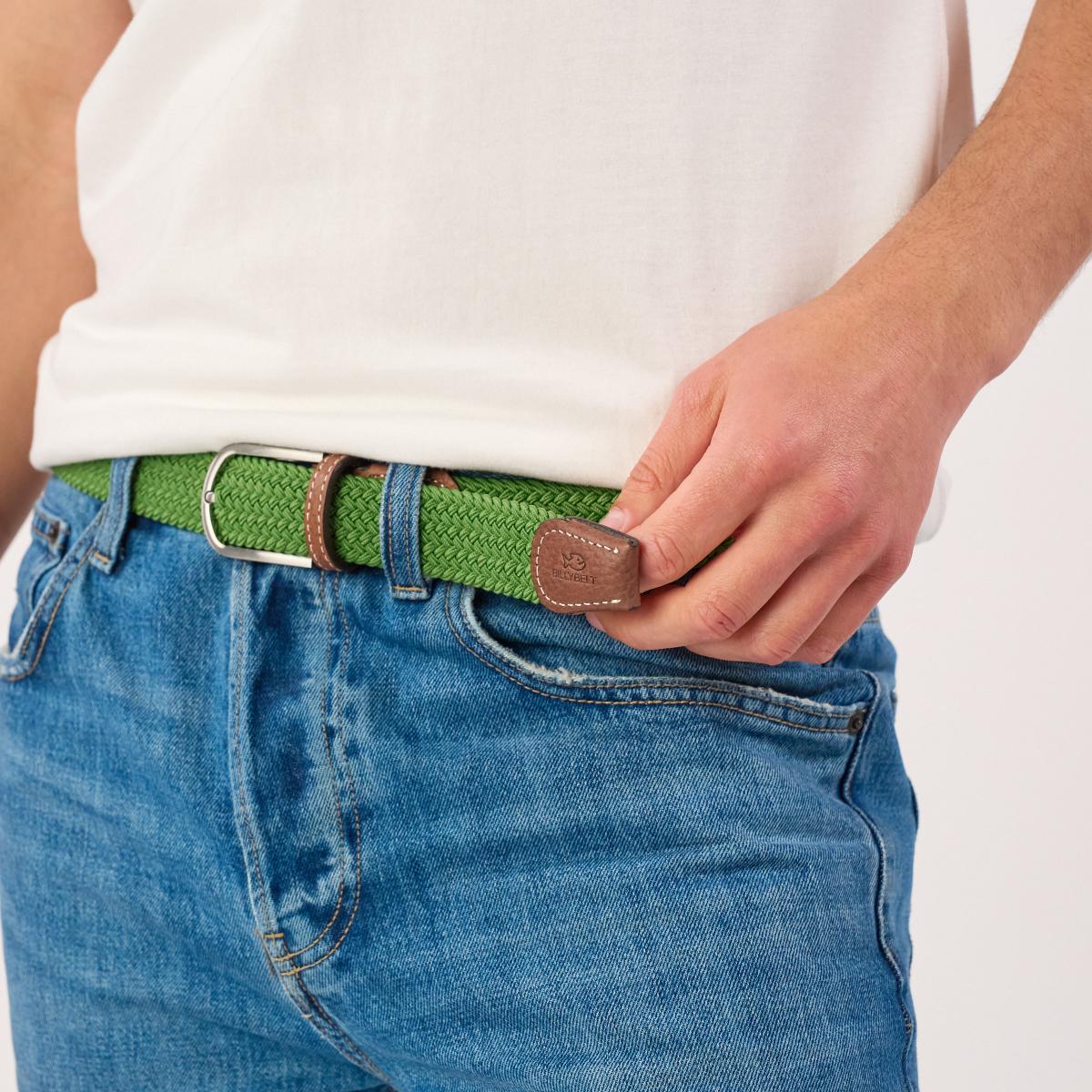Ceinture tressée unie - Vert trèfle