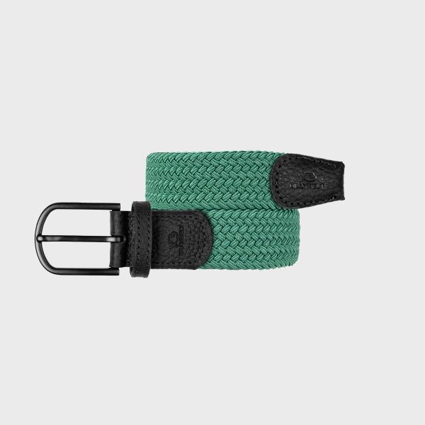 Ceinture tressée unie - Vert émeraude