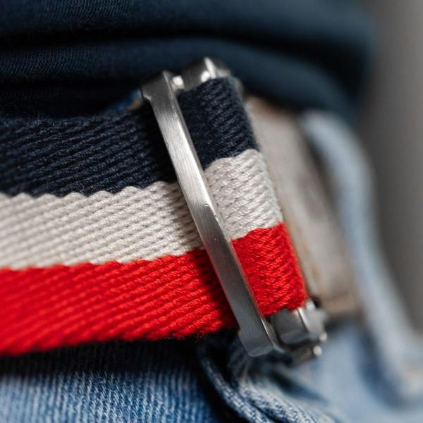 Ceinture sangle multicolore - Bleu, blanc et rouge