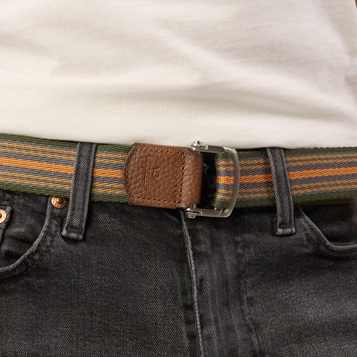 Ceinture sangle multicolore - Orange, bleu et vert