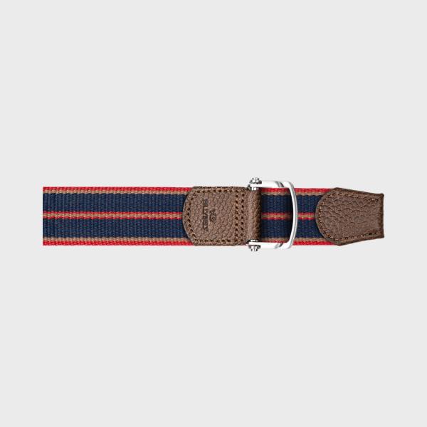 Ceinture sangle multicolore - Bleu et rouge - Marron
