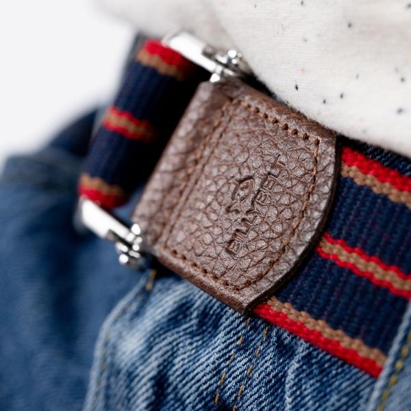 Ceinture sangle multicolore - Bleu et rouge - Marron