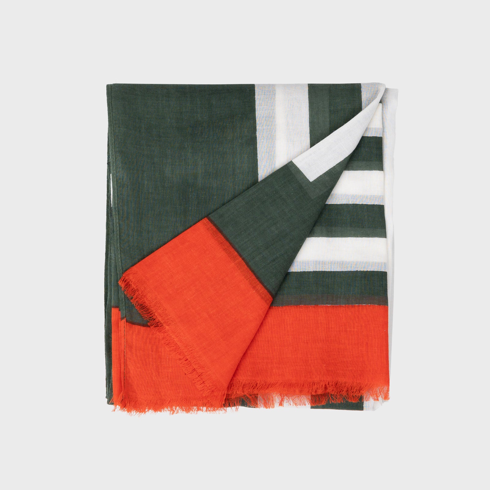 Foulard en coton bio - Vert et orange