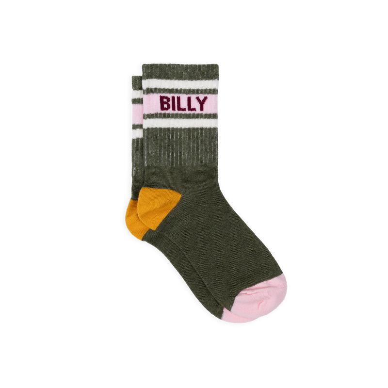 Chaussettes rétro en coton Tennis - Vert et rose