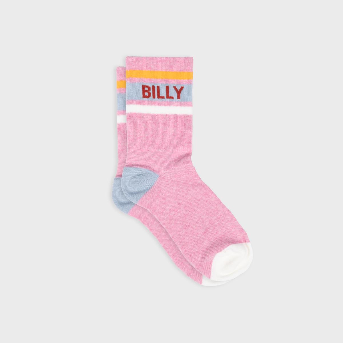 Chaussettes rétro en coton Tennis - Rose et gris