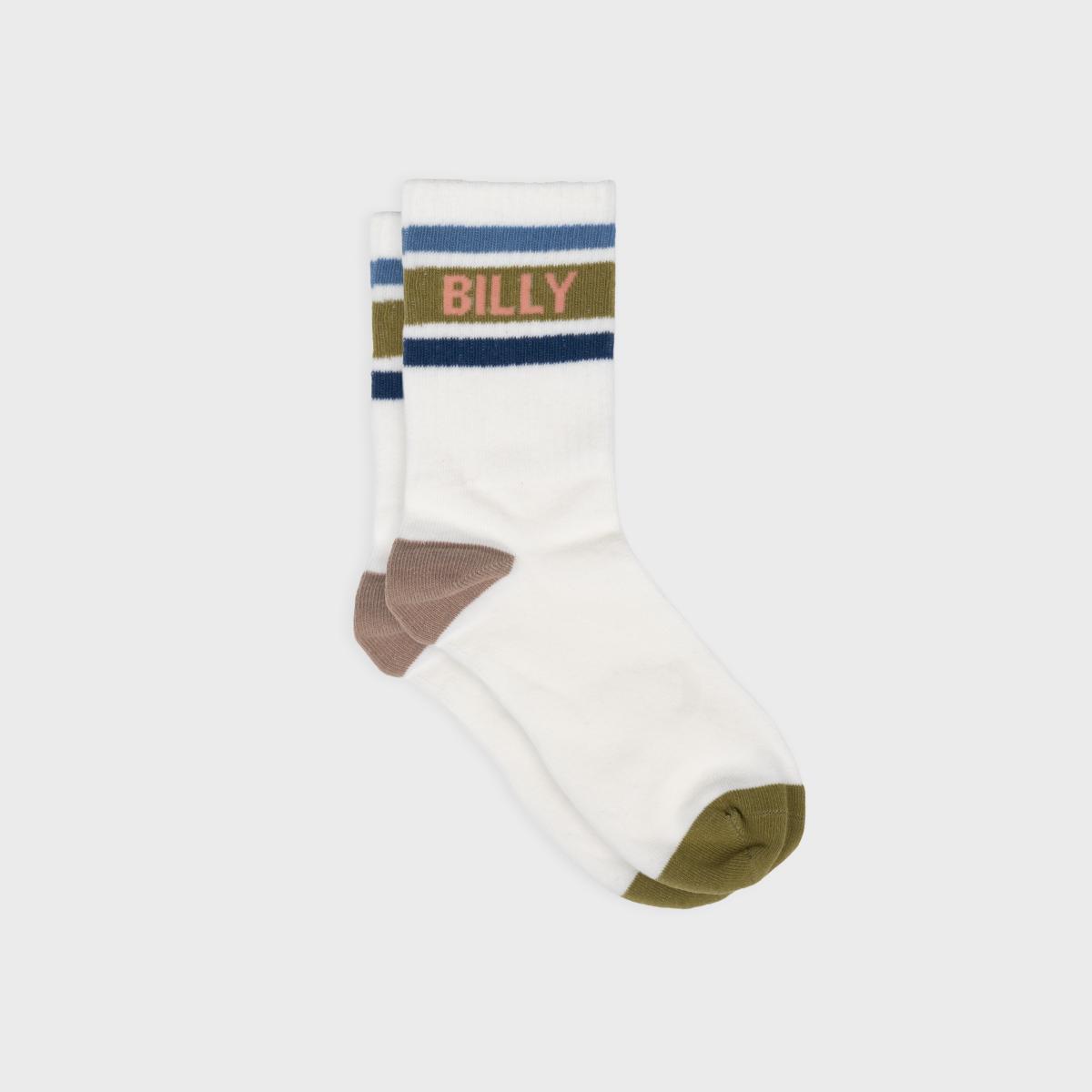 Chaussettes rétro en coton Tennis - Ecru et kaki - Beige