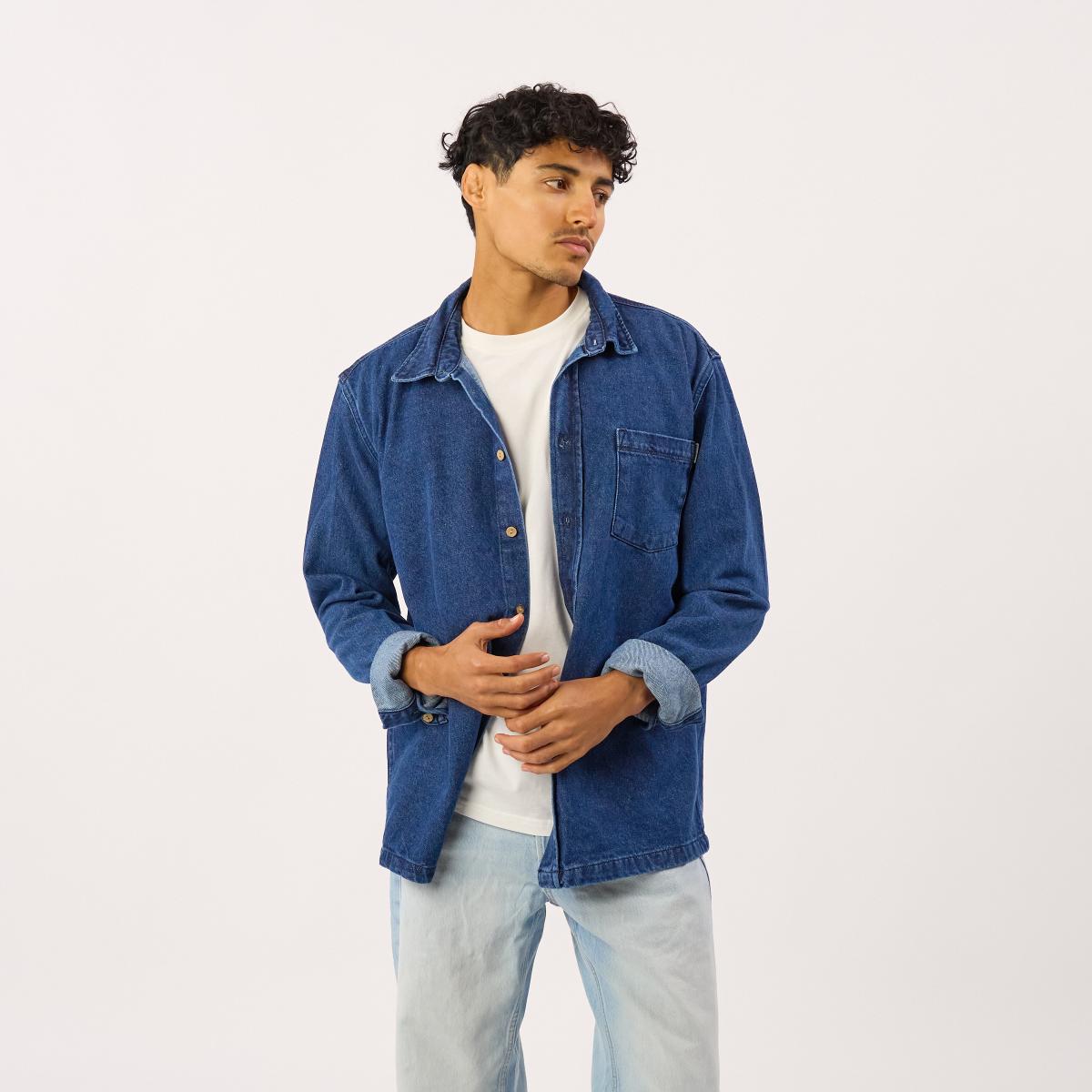 Surchemise en denim - Denim stone - Bleu