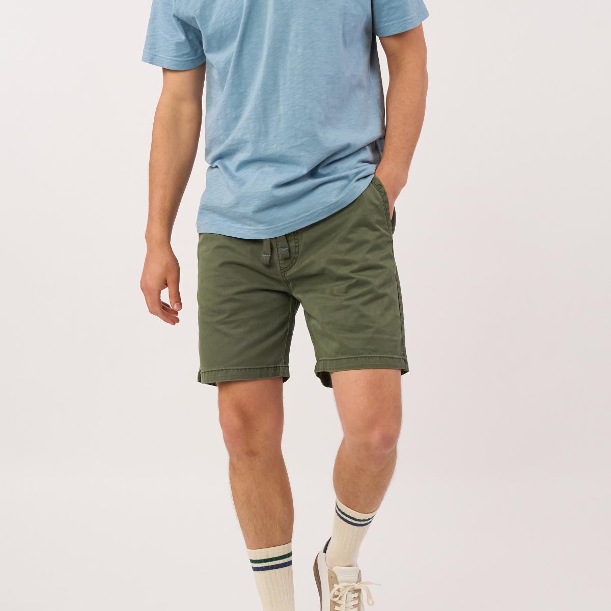 Short en coton - kaki - Vert