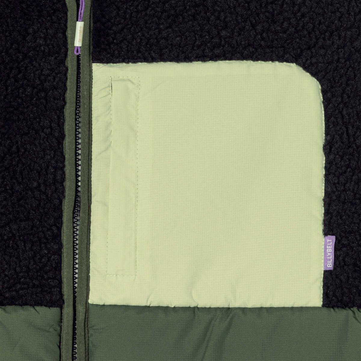 Veste bi-matières sans manches - Noir et vert