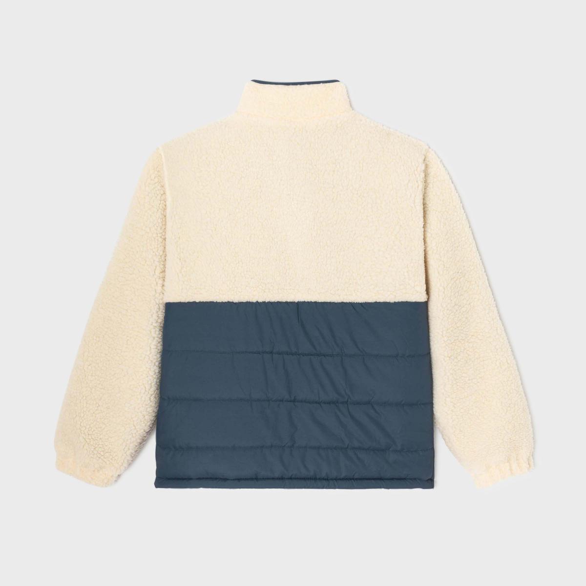 Veste bi-matières manches longues - Ivoire et marine - Beige