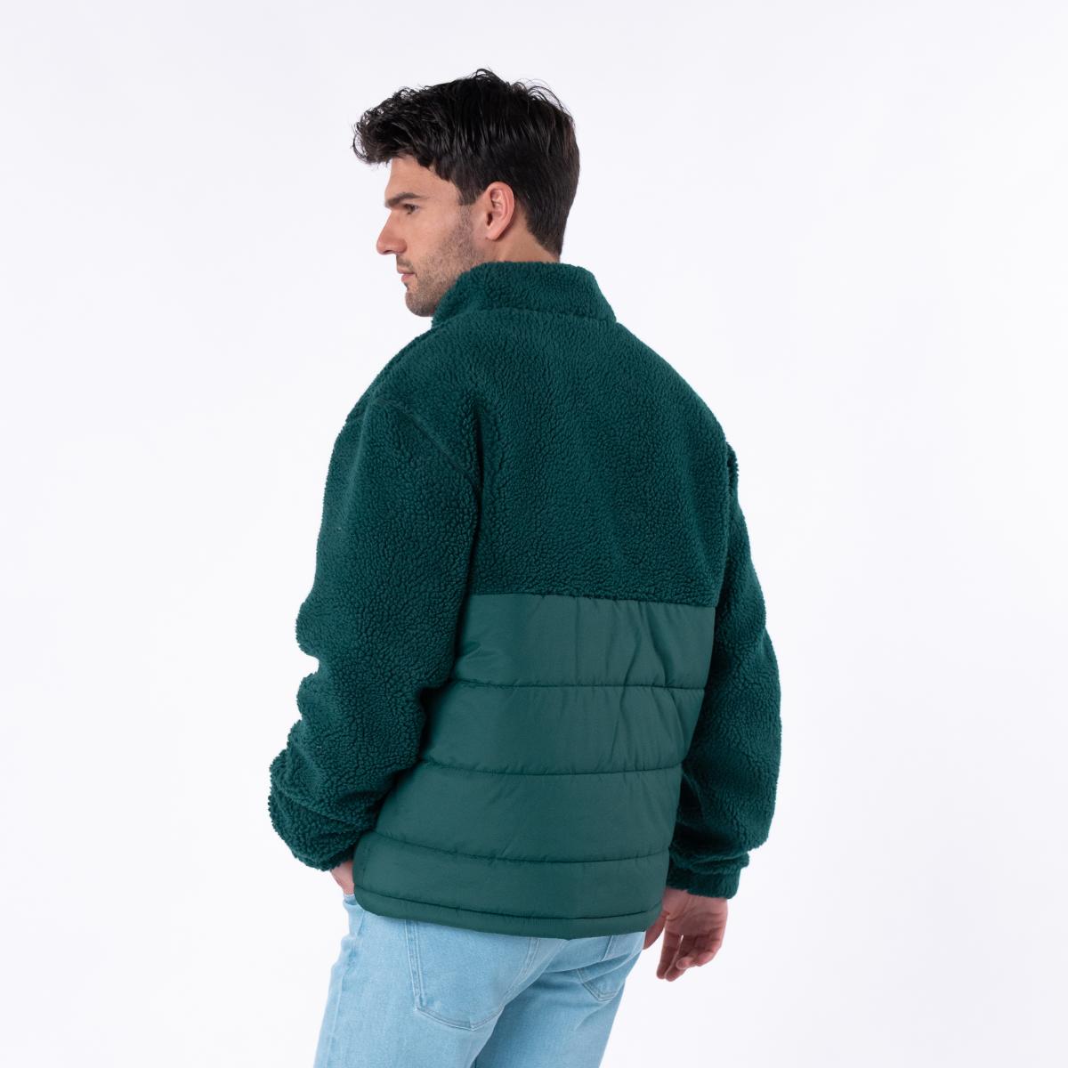 Veste bi-matières manches longues - Vert