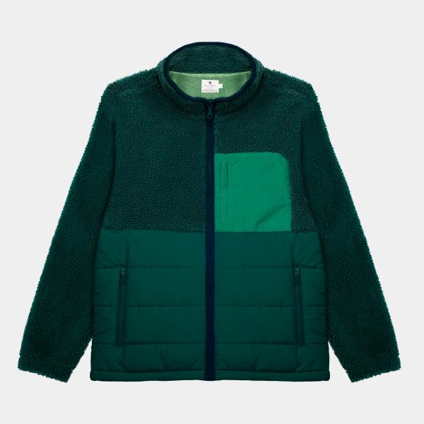 Veste bi-matières manches longues - Vert