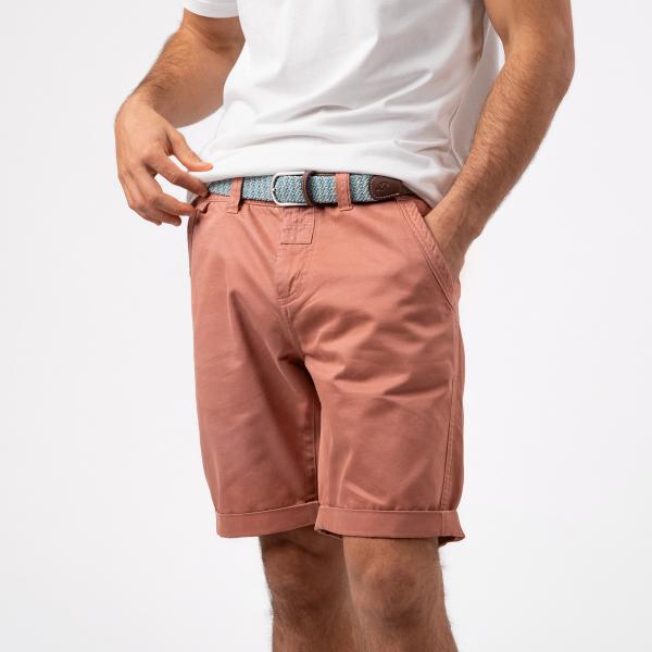 Bermuda en 100% coton bio - Rose saumon