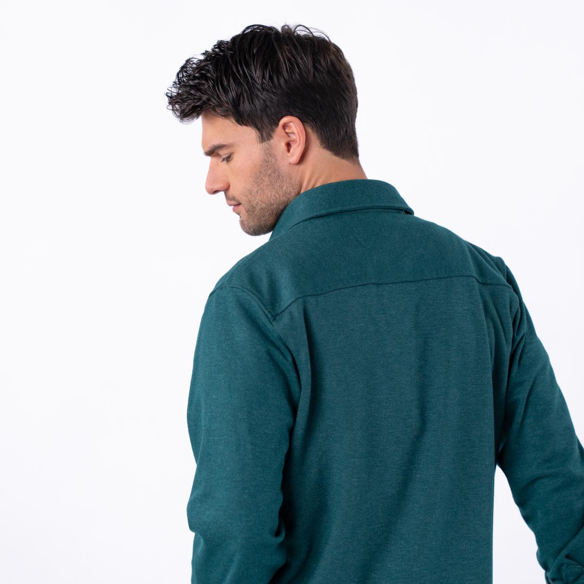 Surchemise en maille infroissable - Vert foncé