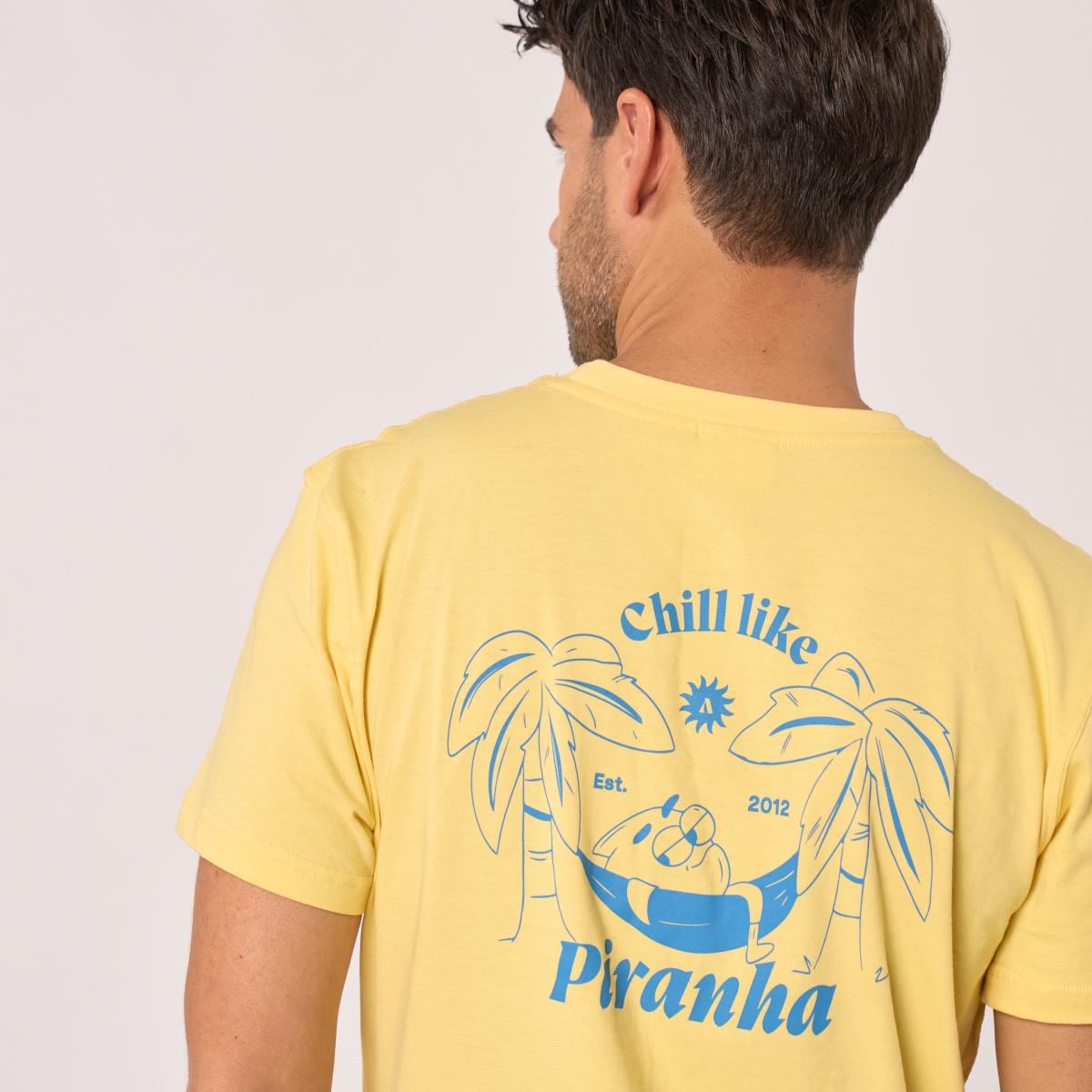 T-shirt en 100% coton bio BILLY - Jaune, imprimé Billy