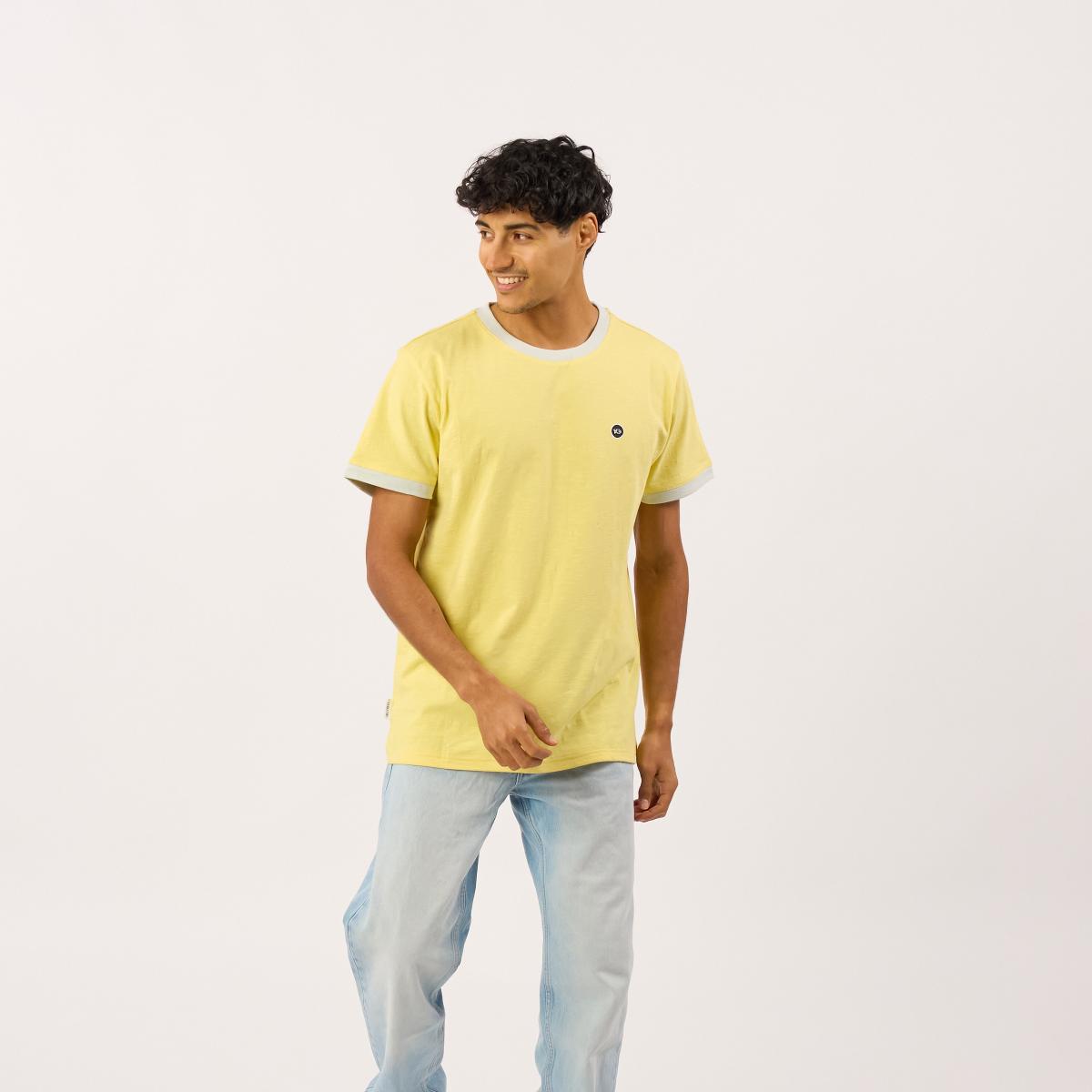 T-shirt en 100% coton bio garment dye - Bleu marine