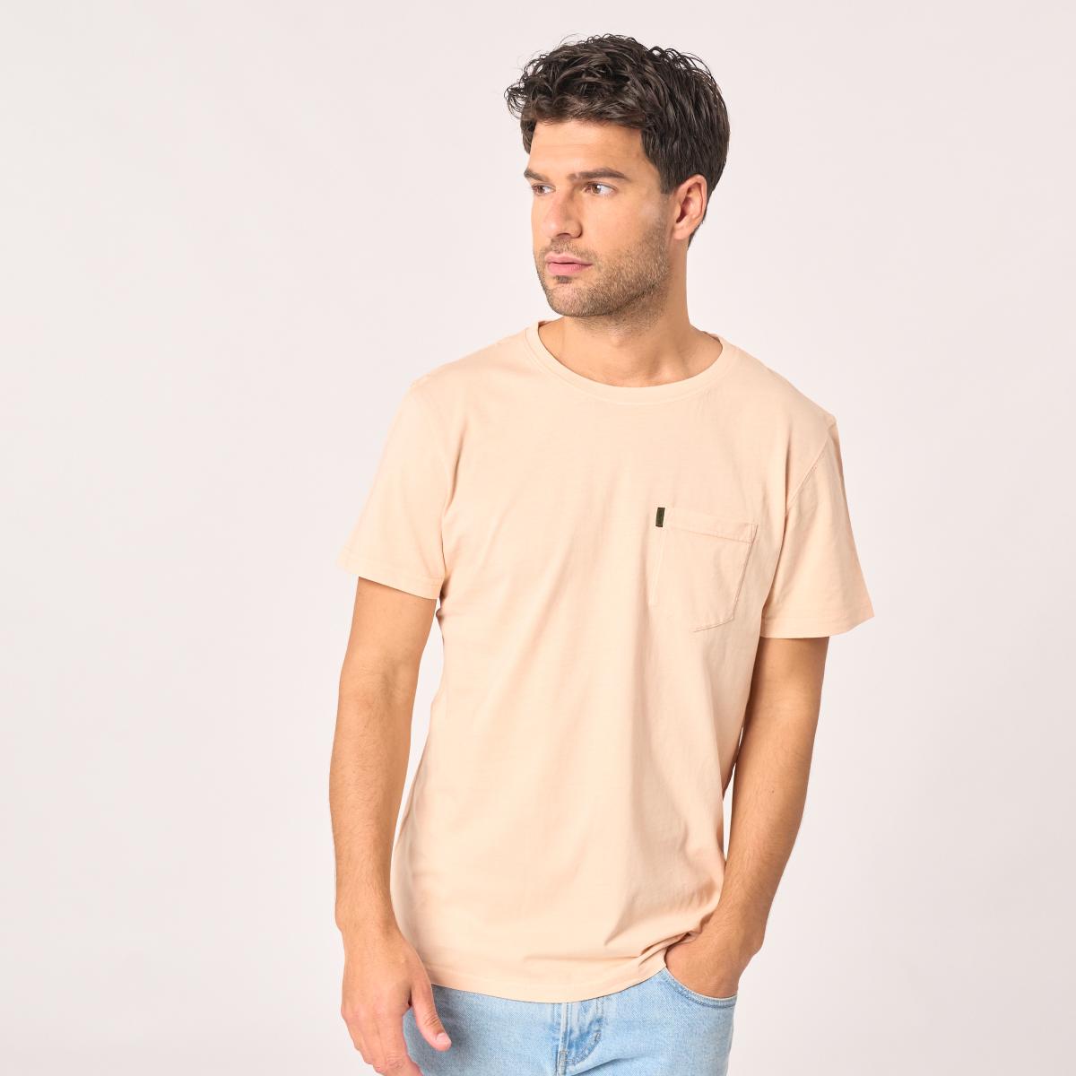 T-shirt en 100% coton bio garment dye - Rose