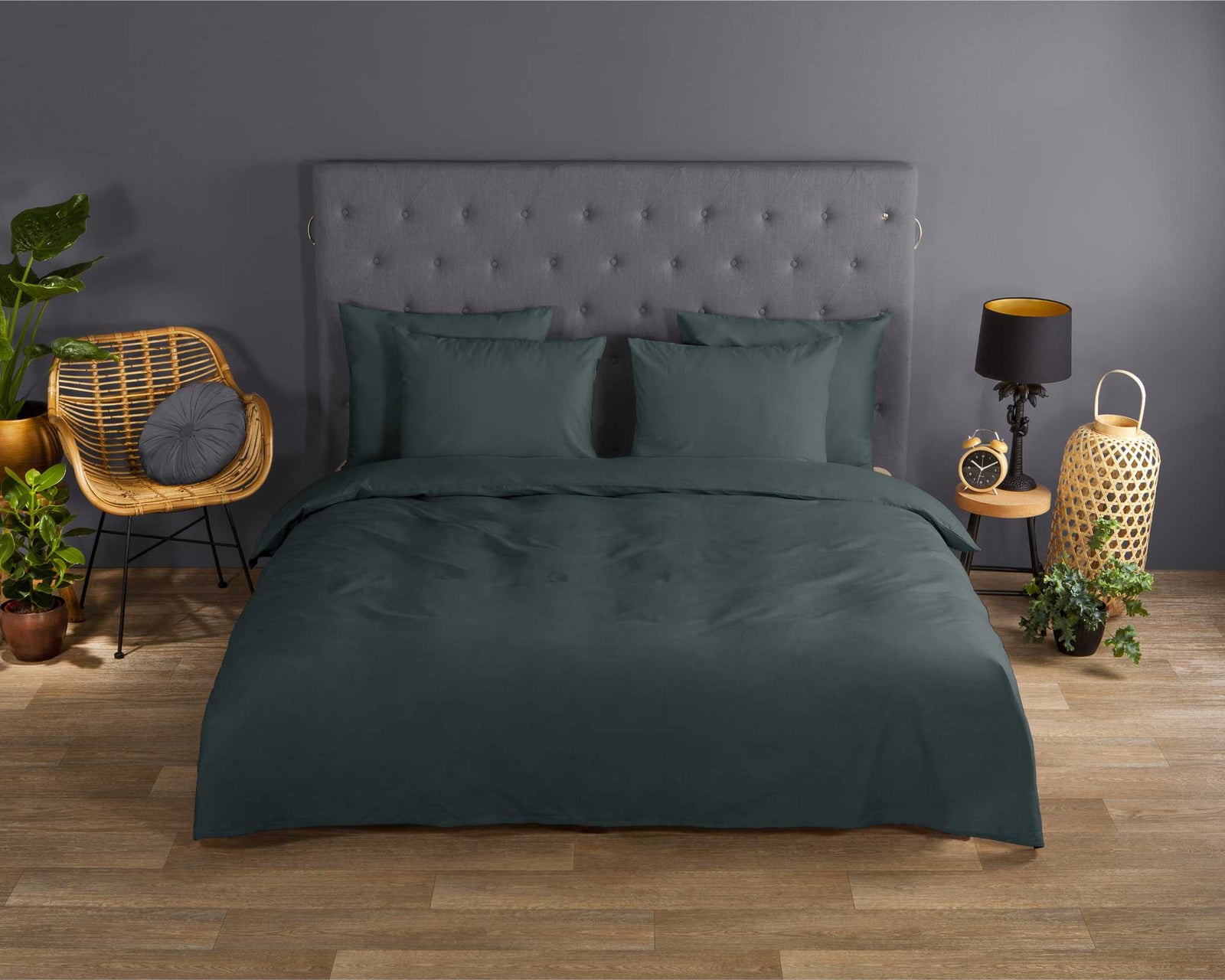 Good Morning - Housse De Couette - Uni - Dark Green