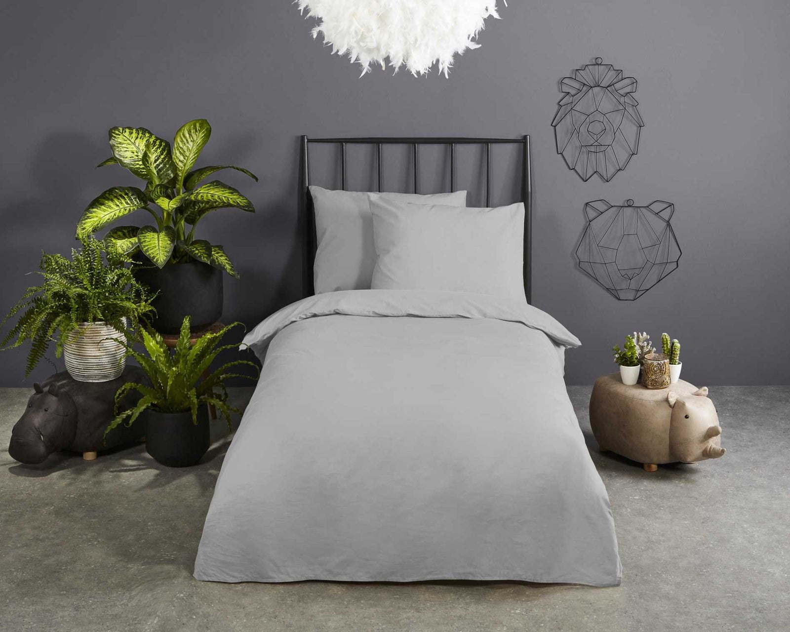 Good Morning - Housse De Couette - Uni - Light Grey