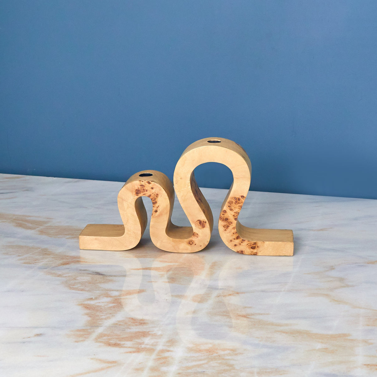 Porte-bougie en loupe de bois Uma